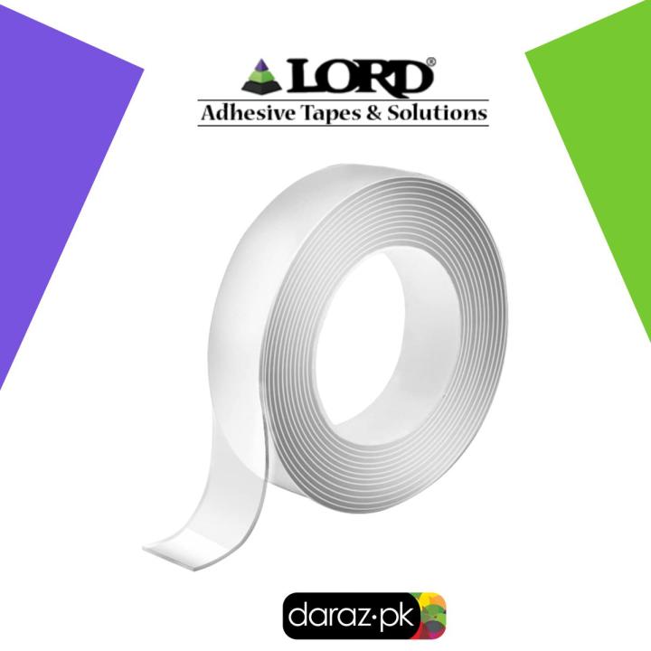 Super Strong Double Sided Nano Tape | 1inch * 5meters |Mounting Tape for Walls - Adhesive, Washable and Reusable | Wall Tape for Picture Photo Carpet Decoration - Poster Tape | LORD TAPES