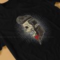 Skull Slick Hair Unique T-Shirt Rockabilly Rock and Roll Leisure T Shirt Summer Stuff For Men Women. 