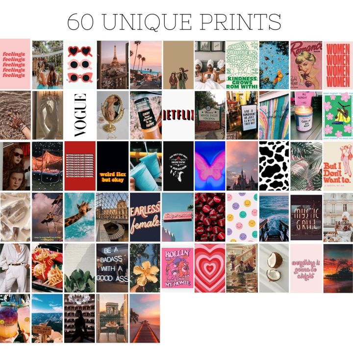 Quary%20Aesthetic%20Wall%20Collage%20Kit%2060pcs%204x6%20Inch%20HD%20Printed%20Posters%20-%20Image%202