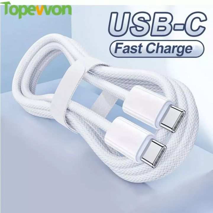 1m PD 60W 3A USB C to USB C Cable Fast Charge Dual Type C to Type C Data Line