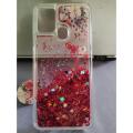 For Samsung M31 Back Cover Water Glitter Shiny Soft Silicon with free pop socket Case for Girls. 