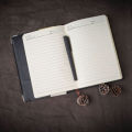 Pack of (2) TwoNotebook Small Black Leather  Dairy with Black Pen Smart Dairy (Soft Cover). 