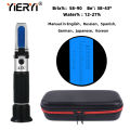 YIERYI 58~90% Brix 38~43 Be Baume Honey Refractometer ATC Portable Honey Refractometer Beekeeping Tester. 