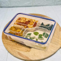 Portable Snack Box Leak Proof Lunch Box 4 Compartment Food Container Reusable Microwave Fruit Salad Boxes For Kids Adults. 