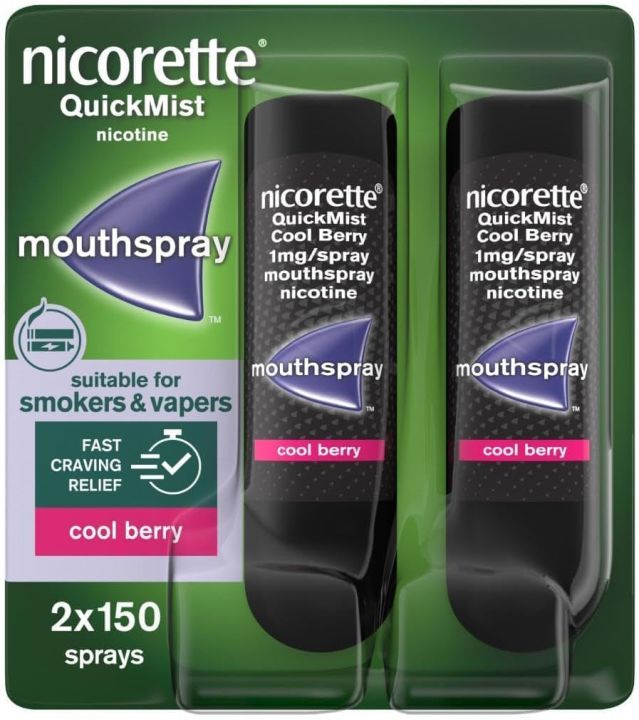 Nicorette QuickMist 1mg/spray mouth spray nicotine-Cool Berry - 2*150 sprays