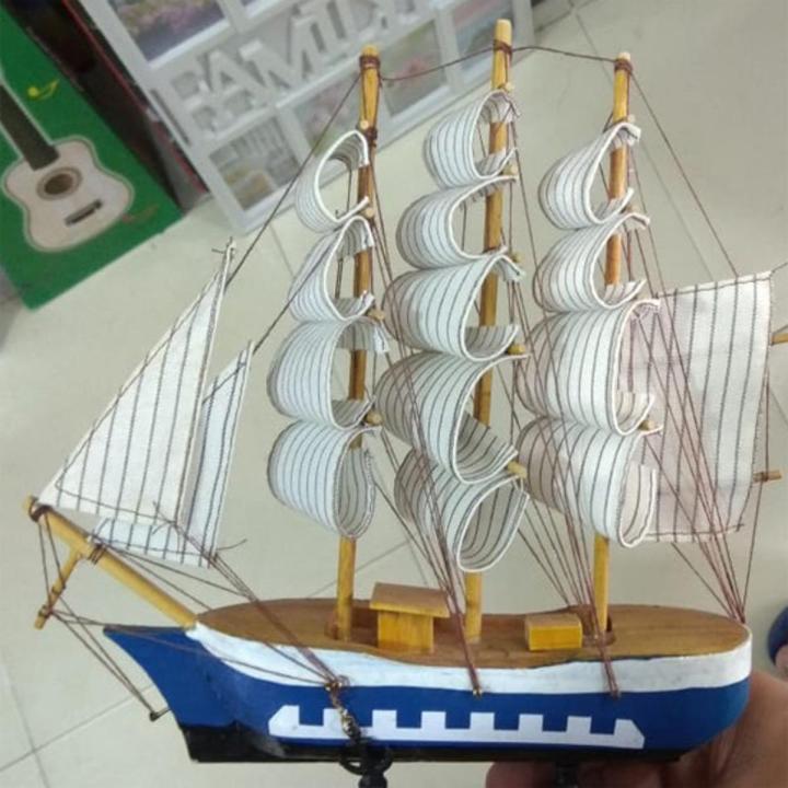Wood Sailing Boats Ship Model Wooden Craft Sailor Handcrafted Boat Home Decoration