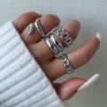 4Pcs Personality Gold Metal Snake Rings for Women Gifts New 2025. 