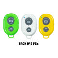 Pack Of 3 Easy Pair Mini Selfie Bluetooth Remote Shutter For All Smart Phones. 