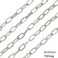 1meter/bag Stainless Steel Flat Rectangular O-shaped Chain Link for DIY Craft Making. 