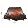 Halloween Wall Decals, Volcano and Lava 3D Wall Art Stickers Party Props for Home Living Room Décor. 
