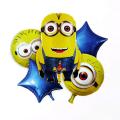 Minions Theme 5 in 1 Foil Balloons Set [5 Pcs] For Birthday Party,Celebrations & Decorations. 