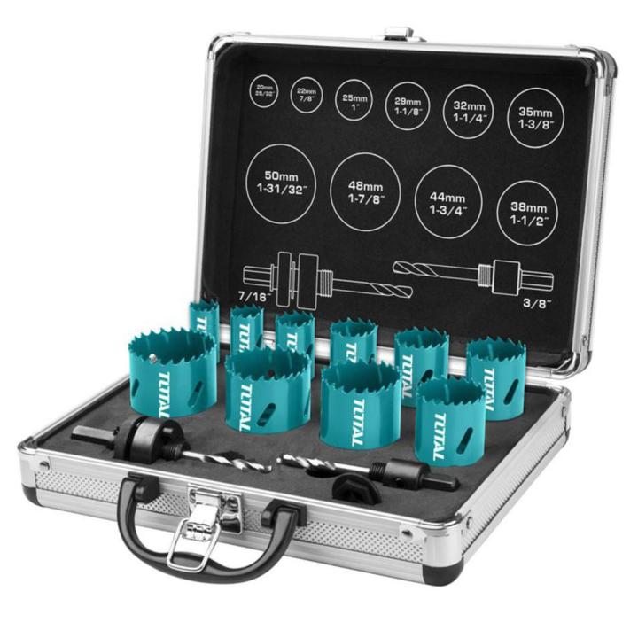 TOTAL - TACSH1121 - BI METAL HOLE SAW SET - 12 PCS
