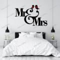 Zecor Gallery Mr. & Mrs. Wall Sticker for Bedroom Living Premium Waterproof DIY Self-Adhesive Vinyl Decal for Home Decor. 