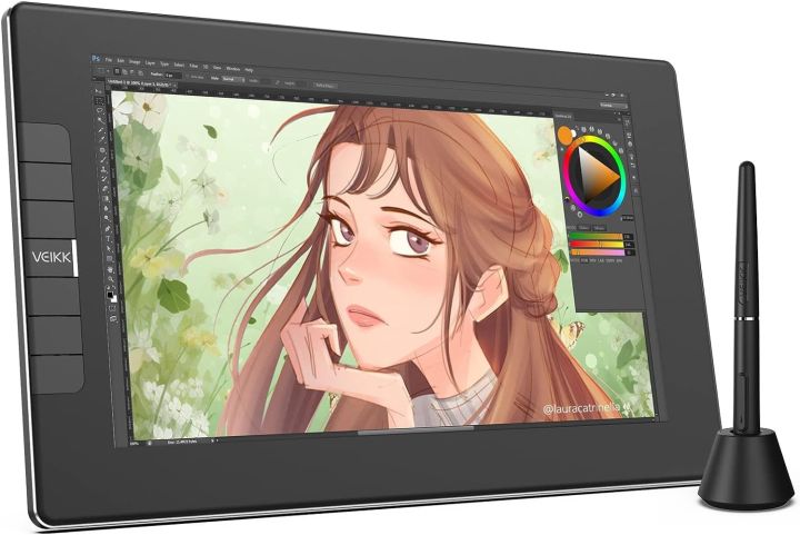 VEIKK%20VK1200%20V2%20Drawing%20Tablet%20with%20Screen%2011.6%20Inch%20Full-Laminated%20Graphic%20Monitor,%202%20Battery-Free%20Pens%20with%20Tilt%20Function,%20for%20Chrome/Mac/Win/Linux/Android%20(Must%20be%20Connected%20to%20a%20Computer%20to%20Work)%20-%20Image%202