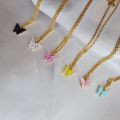 pack of 5 colorful butterfly  necklace gift for besties girls and womens .. 