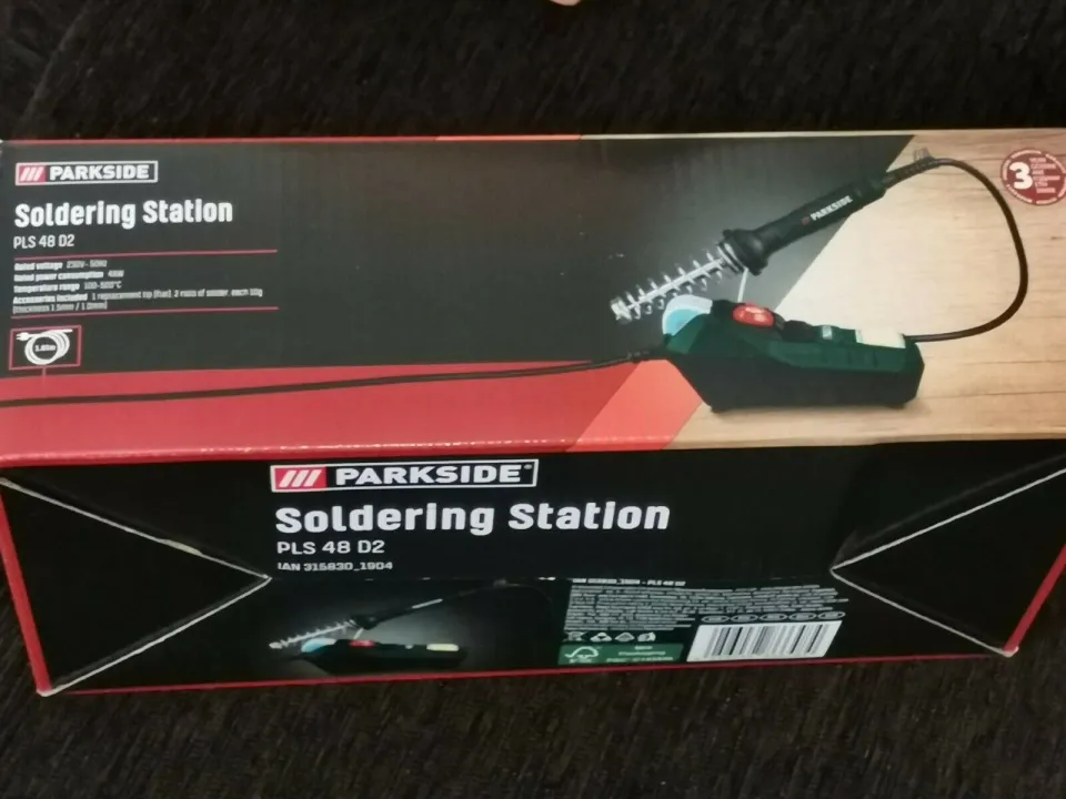 thumbnail interactive-video image 1 of Parkside PLS 48 D2 Digital Soldering Station – 48W, Variable Speed, 230V – With Replacement Tip, Made In Germany 1 of 6