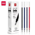 Deli 20Pcs/lot Gel Pen Refill 0.5mm Ink Black Red Blue Colors Refills Writing Signature School Stationery Supplies Pen Core Gift. 
