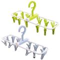 Sdoveb Foldable Clip and Drip Hanger, Clothes Hanging Drying Rack Sock Hanger Underwear Hanger with 12 Clips, Hanger for Towels, Bras, Baby Clothes, Laundry Hanging Air Dryer. 