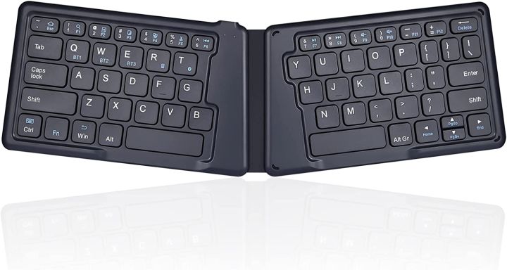 Perixx PERIBOARD-805E US, Wireless Foldable Ergonomic Bluetooth Keyboard, Ultra-Thin X Type Keys, Compatible with iOS, Android, or Windows Smartphone, Tablet, or Laptops, US English