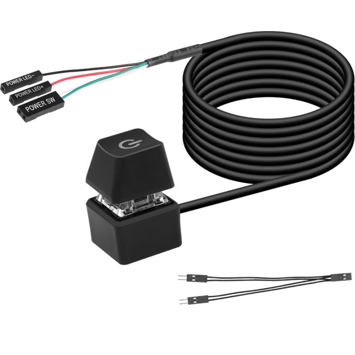 Desktop Computer Case Motherboard Remote PC Power Button Switch Cable External Mechanical Key On/Off Control Adapter Cord 1.8M