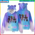 Solitary waves ROBLOX Children's Clothing Cat Ear Hooded Digital Printed Hooded Sweatshirt for Children Tiny Cottons Kids Winter 2024 Fantasy. 