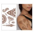 【Good-Love Store】Henna Tattoo Temporary Brown Henna Chest Hand Lace Henna Mandala Flash Tattoos Body Art Arm Fake Tatoo Men. 