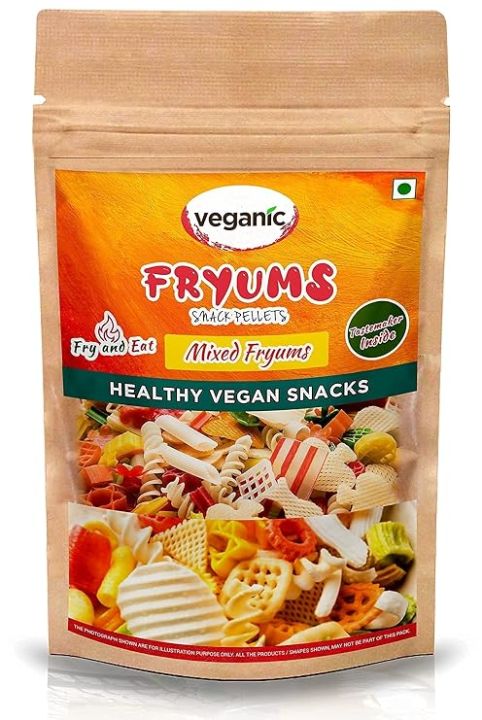 Veganic Fryums Papad Ready To Fry Snack - 250GM | Only Seller Of Imported Fryums | Multicolour (20 in 1) Mix Imported Fryum Pack | Assorted Fryums