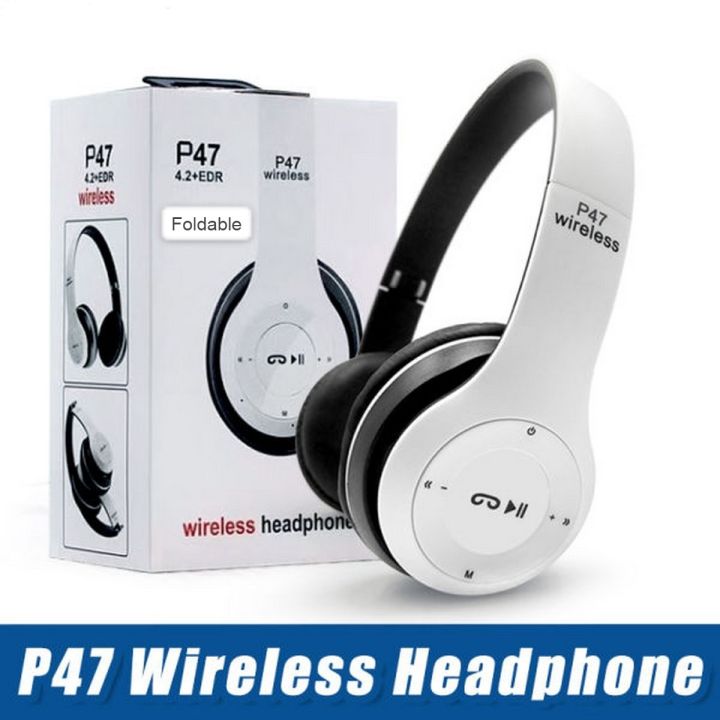 Wireless%20Headphones,%20P47%20Bluetooth%20Foldable%20Headset%20with%20Microphone%20Support%20FM%20Radio%20TF%20for%20PC%20TV%20Smart%20Phones%20&%20Tablets%20Etc%20-%20Image%202
