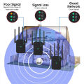 Doomhot WiFi Repeater 2.4Ghz Wireless Range Extender WiFi Signal Booster 300Mbps Wi-Fi Signal Amplifier Network Routers Network Extender for AP Router Range EU Plug. 