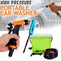 Portable High Pressure Car Washer Highest Quality ABS Plastic material Large Tank Capacity of 16 Liters 12 V Car Cigarette Lighter Connector 40 Watts motor powered diaphragm pump With speed and spray regulator. 