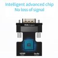 HDMI female to VGA male converter with audio projector HD computer display set-top box connector cable. 