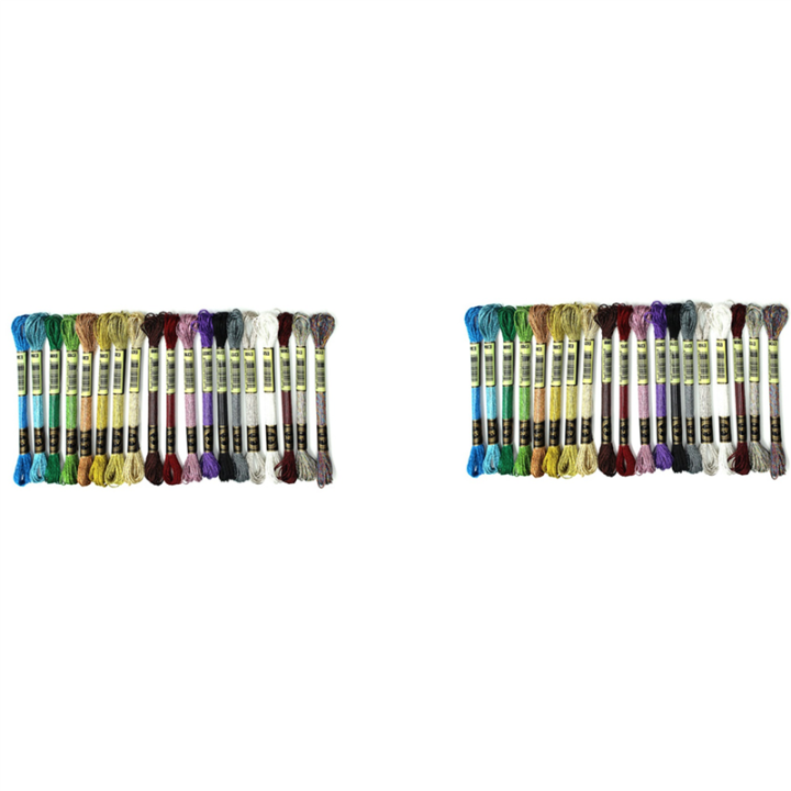 38Pcs Metallic Embroidery Skein Threads Multi-Color Embroidery Floss Glitter Embroidery Thread Cross-Stitch Thread