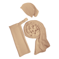 3-in-1 Hijab Set - Georgette Chiffon Scarf, Half Niqab Patti and Tube Inner Cap. 