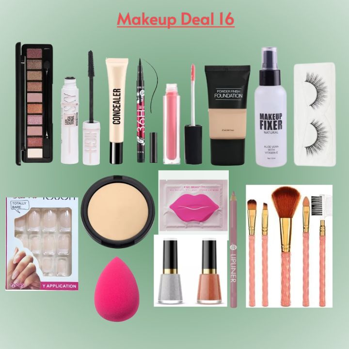 Pack%20of%2016%20Wending%20Makeup%20Deals%20Of%20Eyeshadow%20+%20Concealer%20+Gloss+%20Powder+%20Base%20+%20Mascara%20-%20Image%202