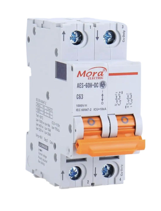 Original MORA 63A 2Pole DC Circuit Breaker 1000V For Solar System | 16A , 32A , 40A , 63A