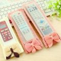 Bowknot Decor Dust-proof TV Air Conditioner Remote Controller Protector Lace Fabric Case Cover. 