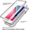 SURITCH for iPhone 7 Plus Case iPhone 8 Plus Cover 360 Protection Silicone Back Cover with Built in Screen Protector Slim Thin Bumper Shockproof iPhone 7 Plus / 8 Plus Case Marble Gold. 