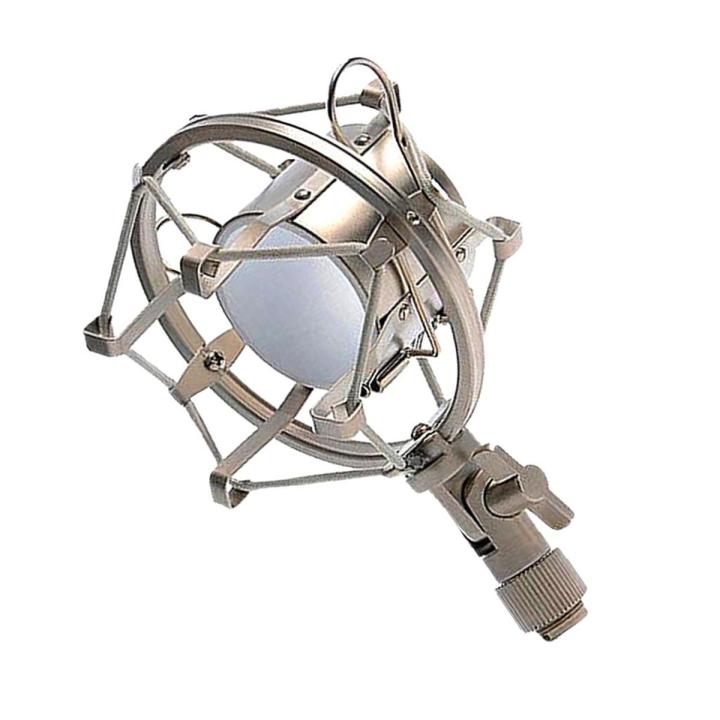 Shock Mount Universal Microphone Silver and black
