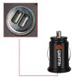 Mini Car  Dual 2 Port USB Charger Adapter  Black and white 12V Power 2.1/3.1A USB car charger for mobile phone. 