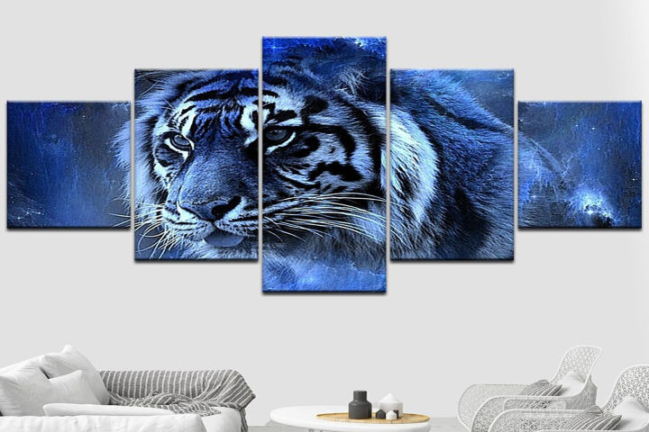 5%20Piece%20Modular%20Painting%20Calligraphy%20Tiger%20Canvas%20Painting%20Prints%20Wall%20Art%20Pictures%20Modern%20Poster%20Home%20Decor%20Framework%20Artwork%20(B111)%20-%20Image%203