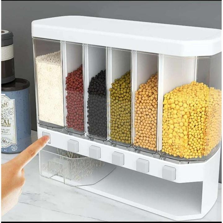 6-Grid Storage Wall Mounted Food Dispenser