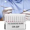 Dental Diamond Burs Drills 10pcs CR-22F Dentistry Stainless Steel 1.6mm Round Handle. 