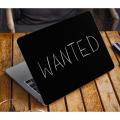Wanted Lettering Text on Black Background laptop back vinyl skin sticker 12 13 14 15 15.6 inch size for all laptop skin sticker. 