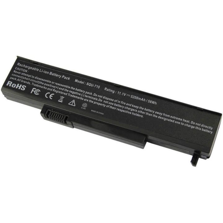 Laptop Battery 6 Cell   Gateway SQU-715 SQU-720   Series P/N :6501169  - Black