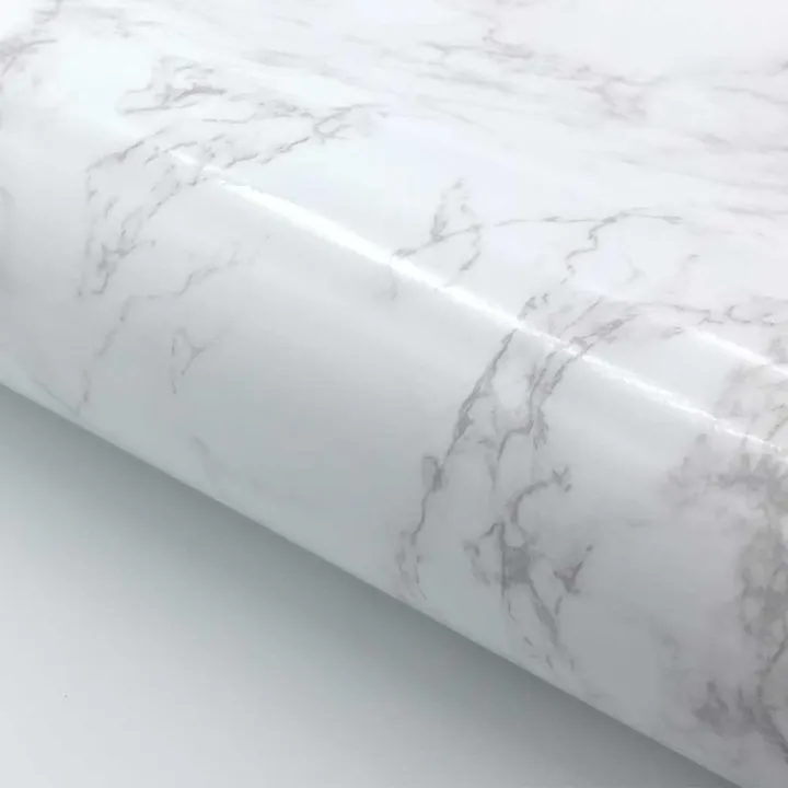 White Marble Paper Sticker 60cm x 2 Meter Marble Texture Design PVC ...