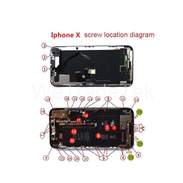 Full Screw Set for Phone XS XSMAX XR X 6SP 6S 6P 6 Repair bolt Complete Kit Replacement Parts Screws Fix phone Accessories