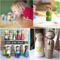 10 Pieces 65 mm Unfinished Wooden Peg Dolls Wooden & 16 Pcs People Shapes, Male&Female Decorative Wooden Doll People. 