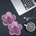 13ME Glitter Cherry Coaster Cherry Blossom Quicksand Flash Coaster Cute Quicksand Pad. 