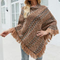 Poncho Coat Batwing Sleeve Loose-fitting Knitted Sweater Coat. 