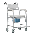 Multipurpose 3 In 1 Commode Wheelchair And Shower Chair For Patients Portable Toilet Support Seat With Wheels Mobility Assistance Chair , Commode Toilet Chair , Patient Care Wheelchair , Washroom Support Chair , Bath Safety Chair. 